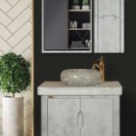 ست کابین روشویی مدل آذرخش بتنی کد 1027