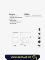 توالت فرنگی آوینا (چینی کرد) کد 1091